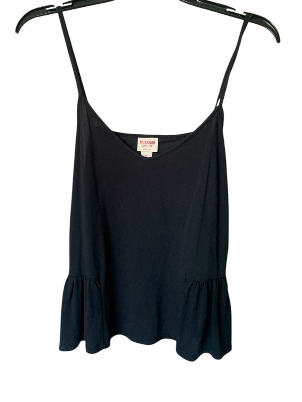 Mossimo Supply Co. Black Ruffle-Hem Spaghetti Strap Camisole